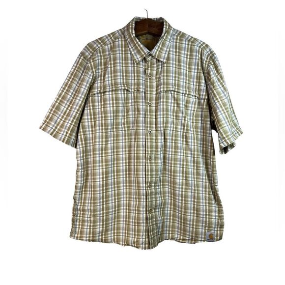 Carhartt Mens Force Mandan Plaid Short Sleeve Shirt 101549 Work Outdoor Size XL - Picture 1 of 9